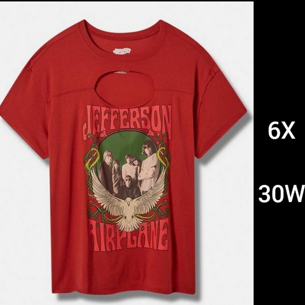 TORRID Jefferson Airplane Classic Fit Cotton Keyhole Tee
